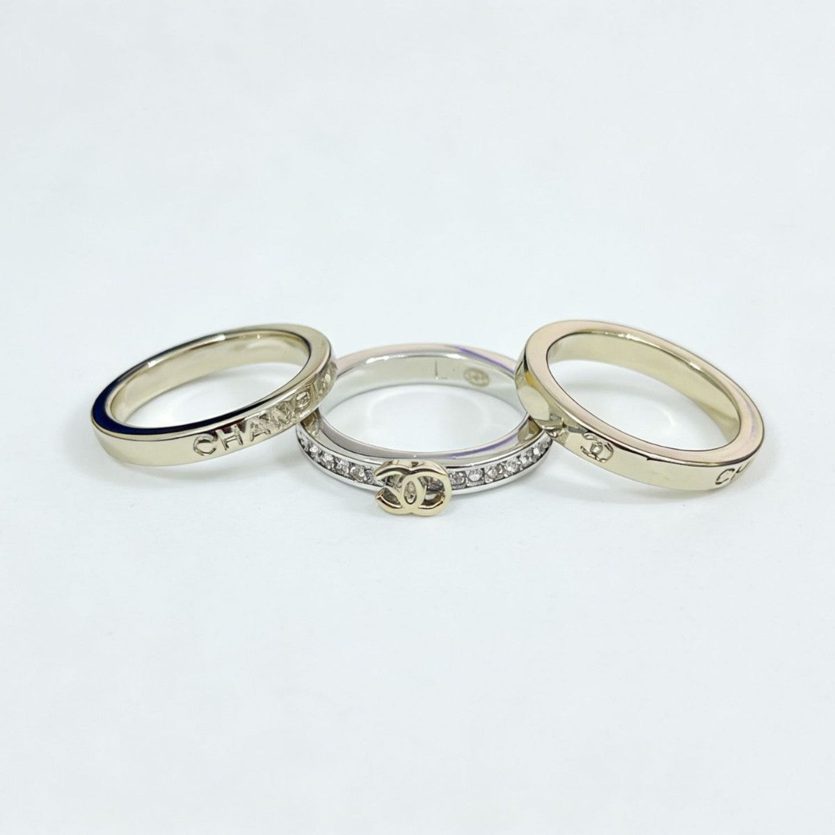 Interlocking C Ring & Bangle Set – Pavé Zirconia Band
