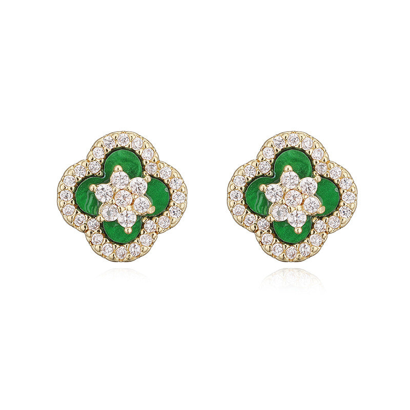 Everyday Clover Jewelry Set – Choose Your Favorite Color! Ring, Earrings & Necklace