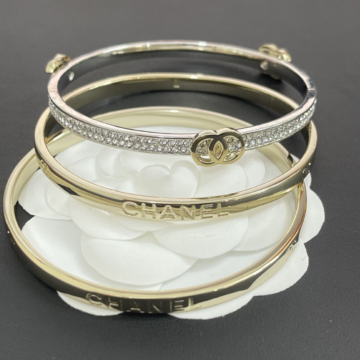 Interlocking C Ring & Bangle Set – Pavé Zirconia Band