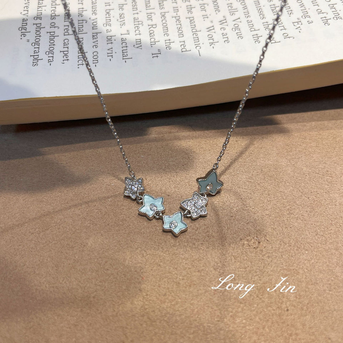 Mint Green Maple Leaf Set Premium Versatile Niche Light Luxury Leaf Necklace Bracelet Earrings