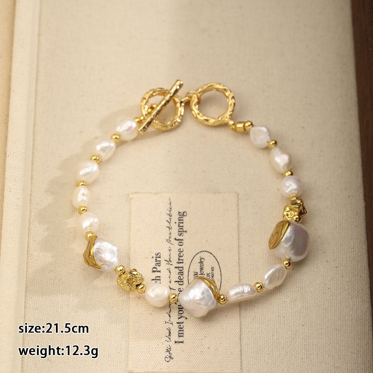 Mixed Material Pearl Bracelet – Freshwater Pearl, Natural Stone & 18K Gold