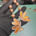 French Butterfly Mother‑of‑Pearl Set – Micro Pavé Earrings & Necklace