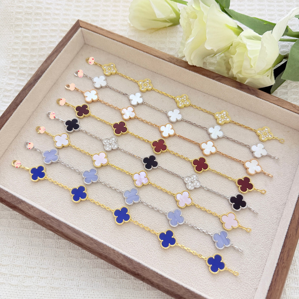 Classic Clover Bracelet – High-End CNC Clasp with Natural Stone Options