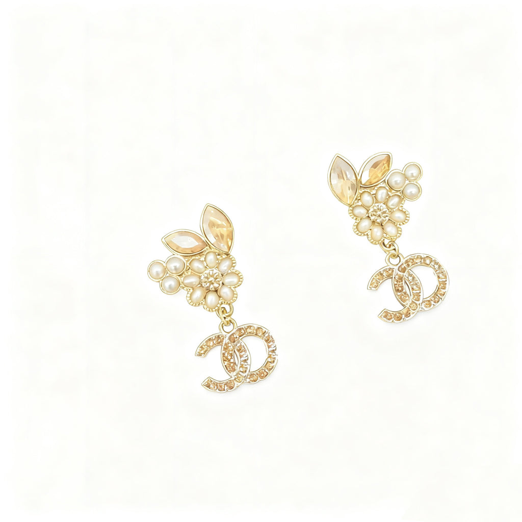 Bunny & Pearl Double‑C Jewelry – Necklace, Earrings, Bracelet