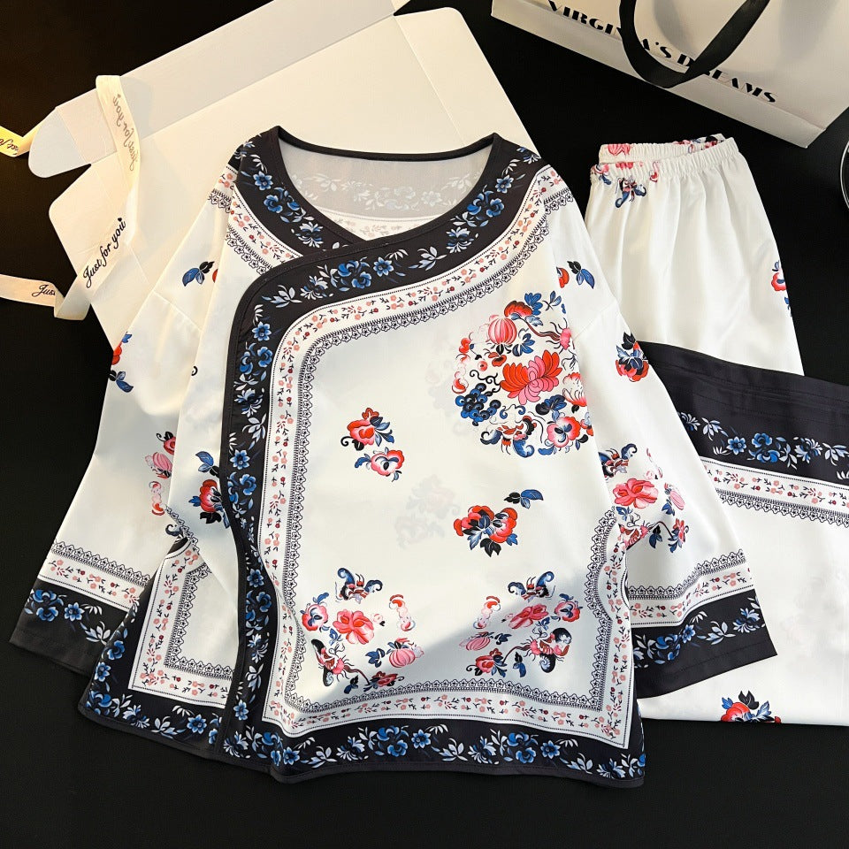 Korean-Chinese Palace Pajama Set – Vintage Court Style, M-XXL