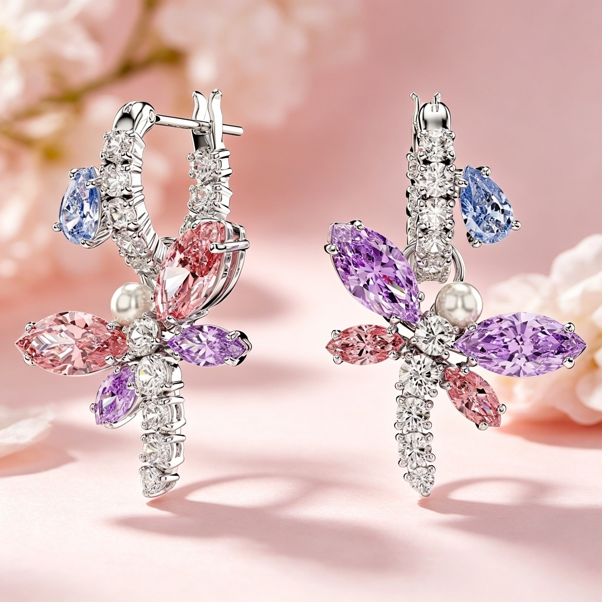 Unique Dragonfly Jewelry Set – Crystal Accessories for Special Occasions
