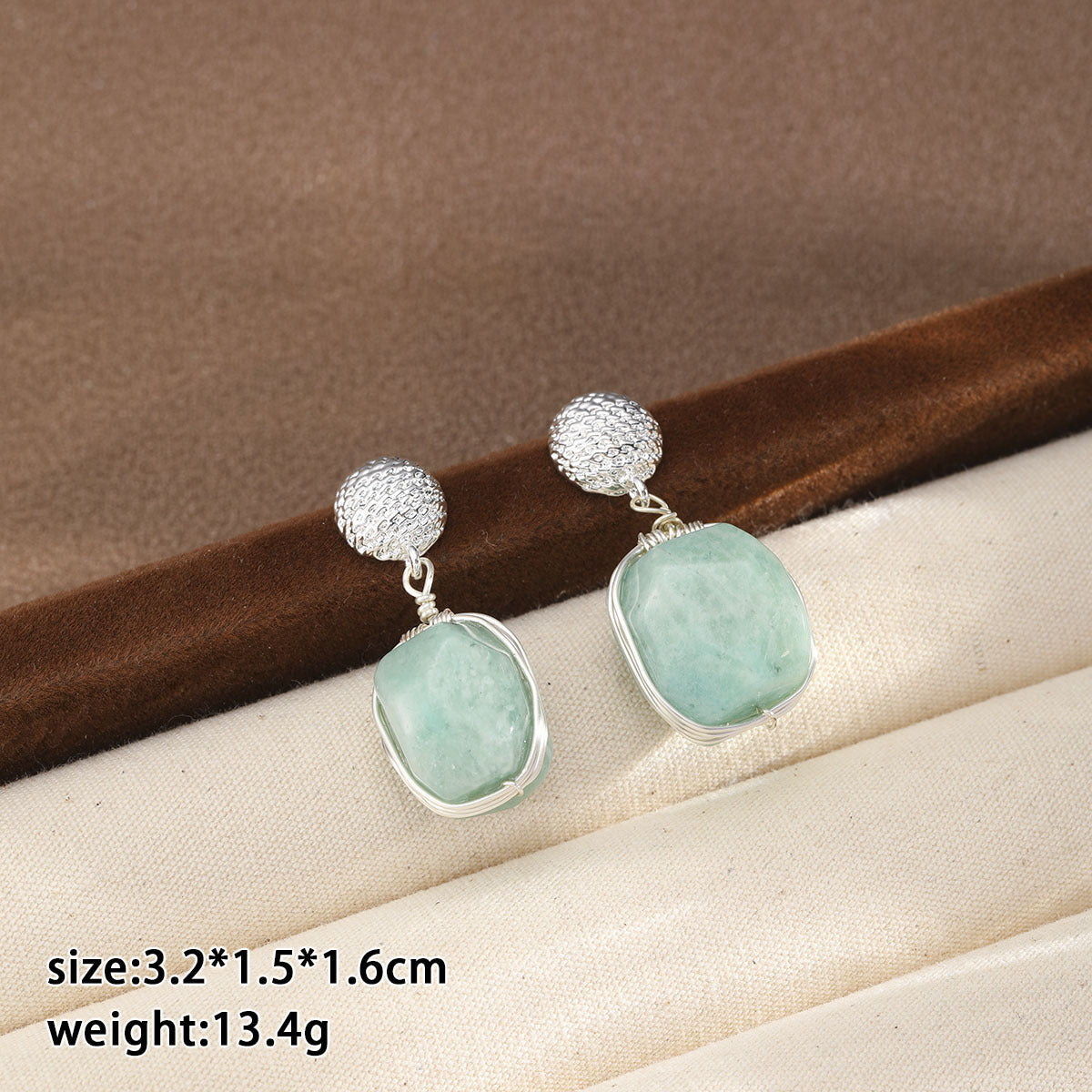 Natural Blue Crystal & Pearl Set – 18K Gold Plated Earrings & Necklace for Women