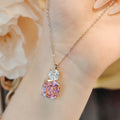 Pink & Purple Diamond Set – Pendant, Ring & Stud Earrings