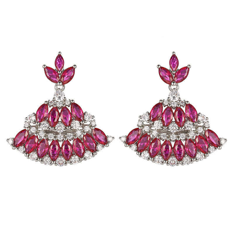 Bohemian Ruby Red Zirconia Set – Earrings, Necklace & Ring