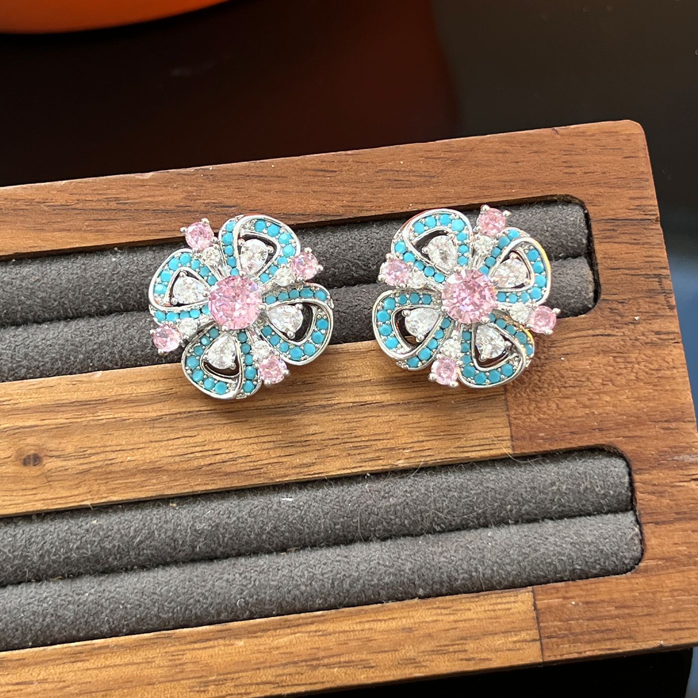 Geometric Pavé Earrings – Butterfly, Flower, Apple, Bow, Teardrop (925 Silver)