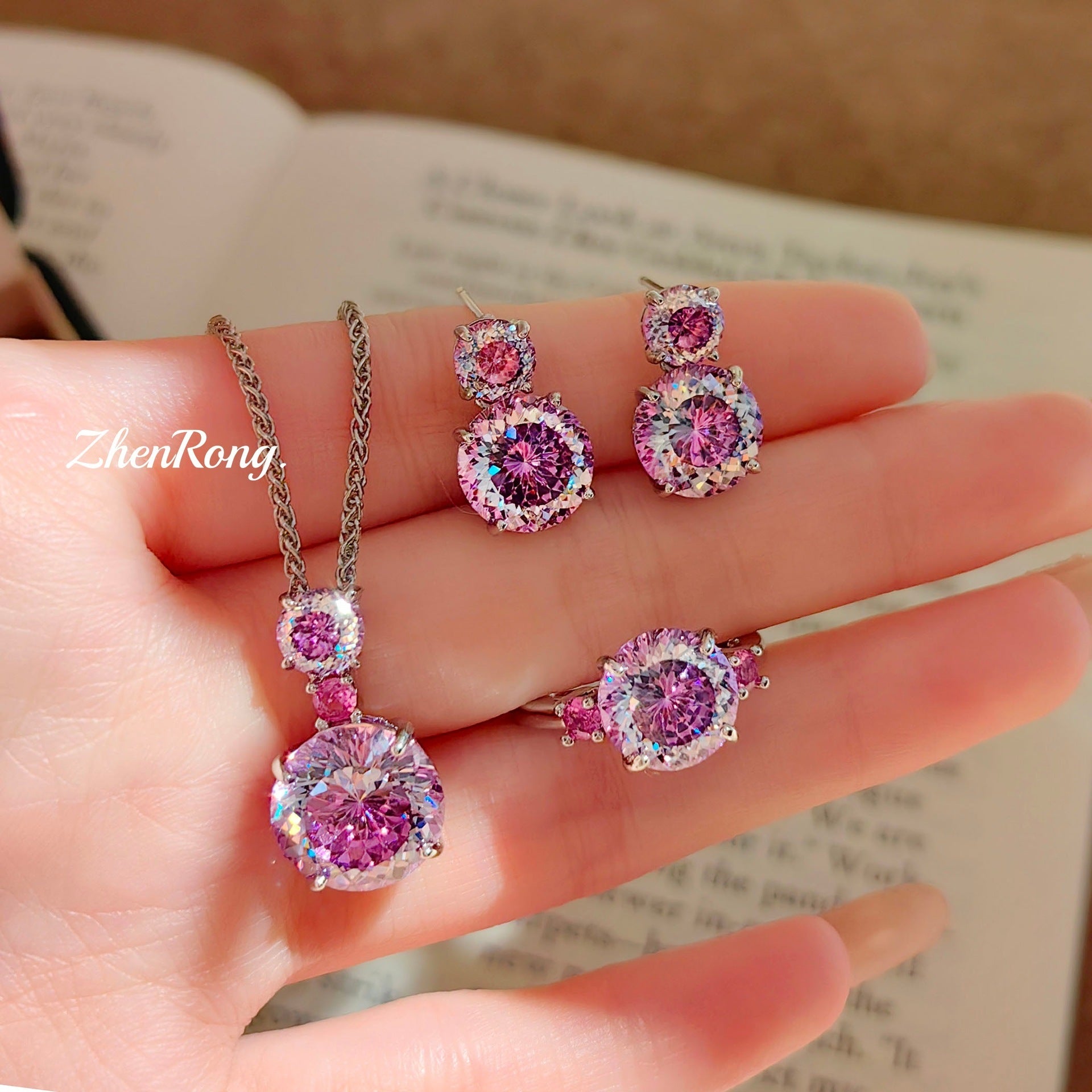 Fireworks Cut Gemstone Set – Tanzanite, Paraiba, Pink & Purple