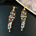 Colorful Floral Tassel Earrings – 925 Silver Posts, Statement Drops