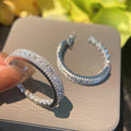 Rainbow Gradient Hoop Earrings – 925 Silver Posts, Ombre Color Circle