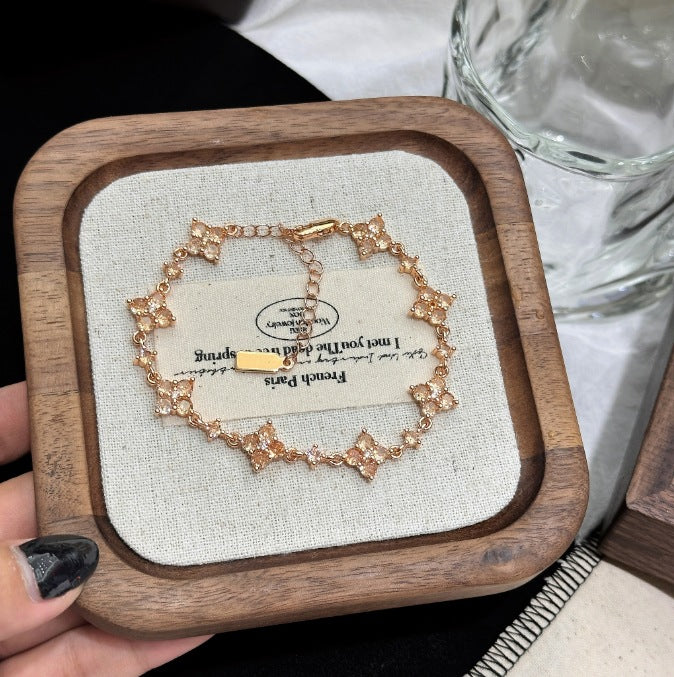 Luxury Brushed Pavé Bracelets – 58 Styles, Champagne Gold