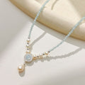 Natural Aquamarine Beaded Necklace – Light Blue Gemstone for Everyday Wear