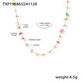 Ferris wheel dopamine crystal stone stainless steel chain collarbone necklace bracelet i niche sweet wind set