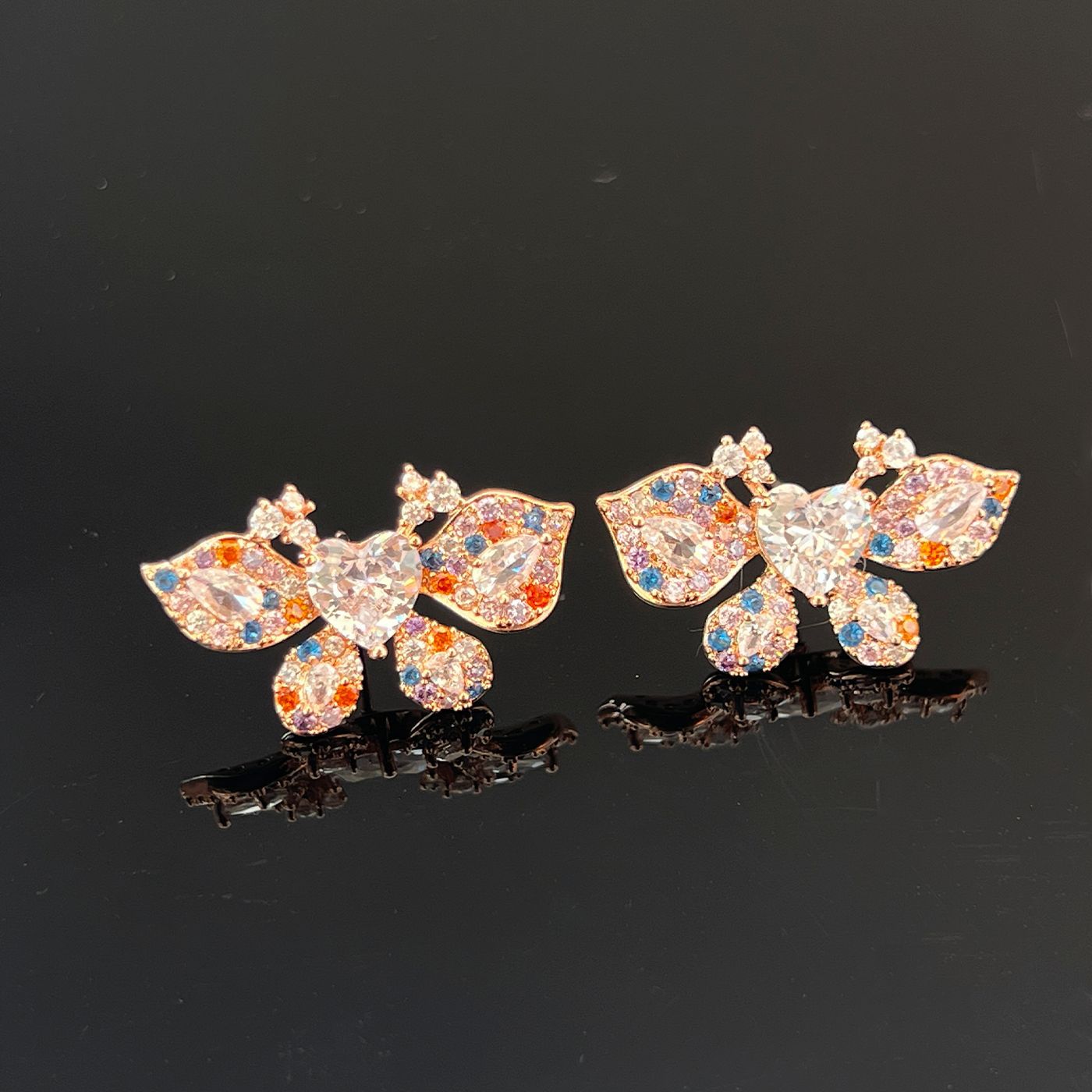French Gradient Enamel Earrings – Lavender, 925 Silver
