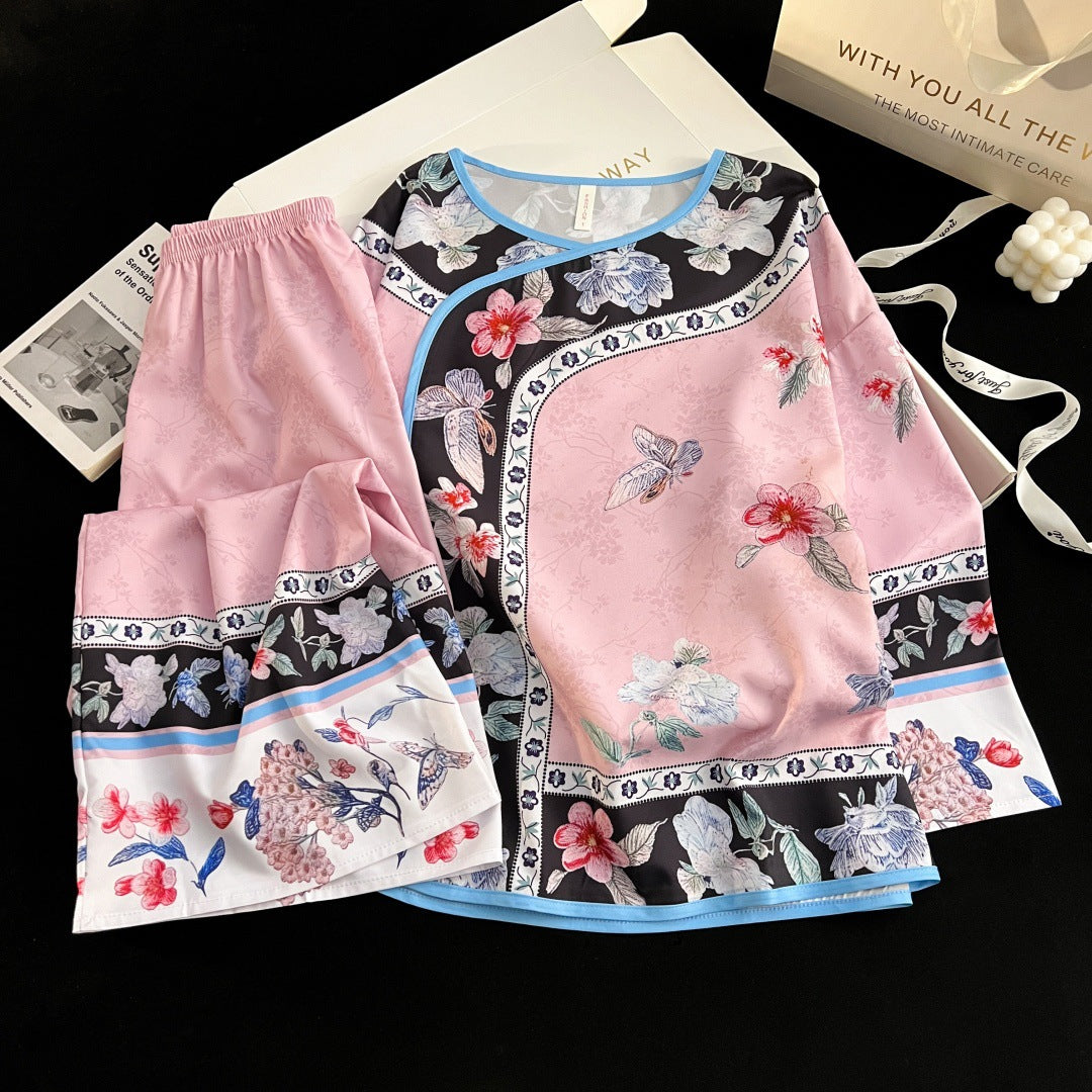 Korean-Chinese Palace Pajama Set – Vintage Court Style, M-XXL