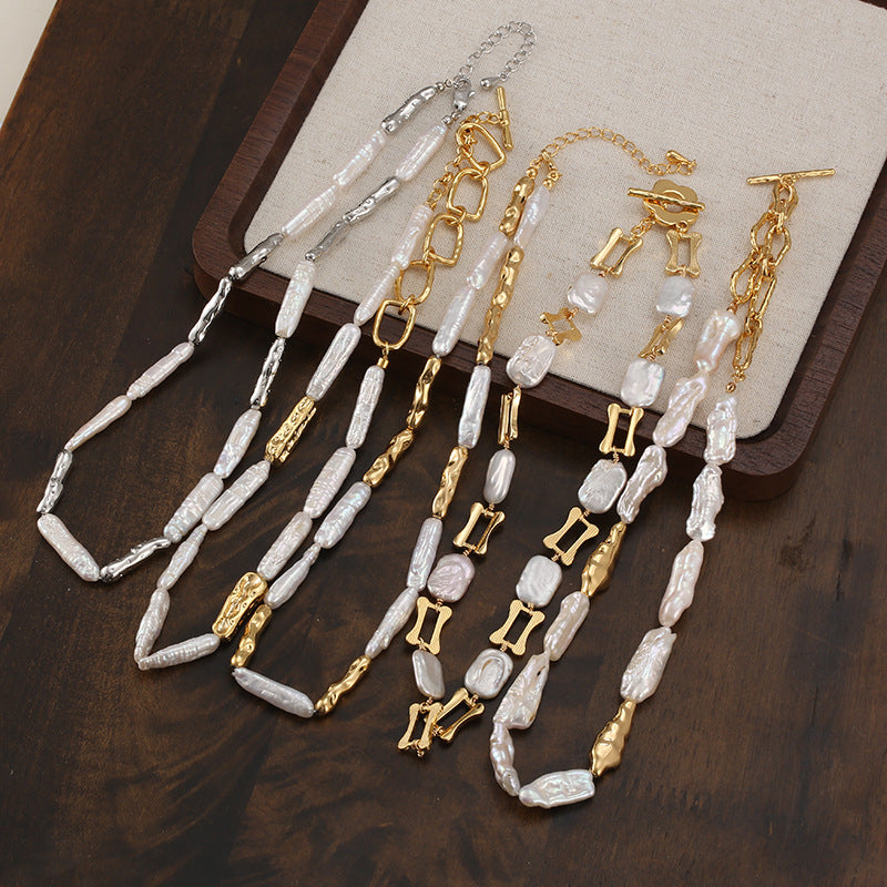 6-Style Pearl Necklace Collection – Freshwater Pearl & 18K Gold for Everyday Elegance