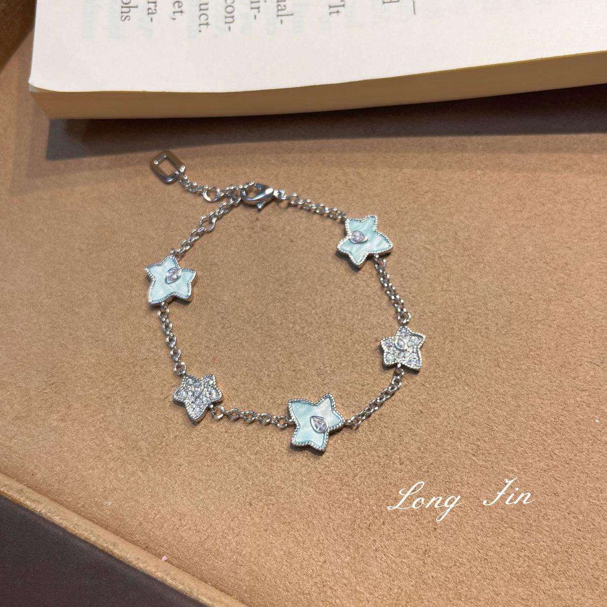Mint Green Maple Leaf Set Premium Versatile Niche Light Luxury Leaf Necklace Bracelet Earrings