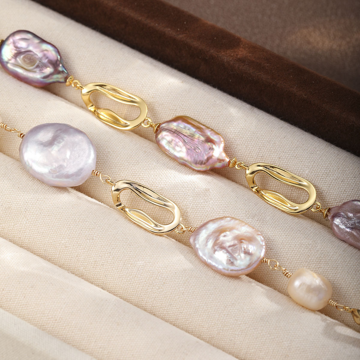Unique Baroque Pearl Set – Irregular Pearl Necklace & Bracelet for Women