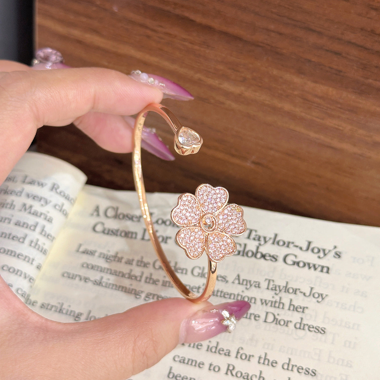 Luxury Brushed Pavé Bracelets – 58 Styles, Champagne Gold