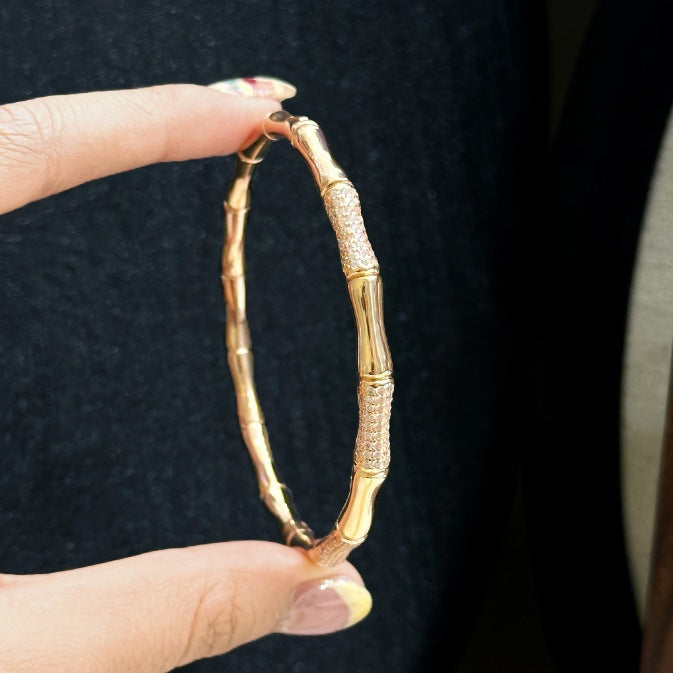 Luxury Brushed Pavé Bracelets – 58 Styles, Champagne Gold