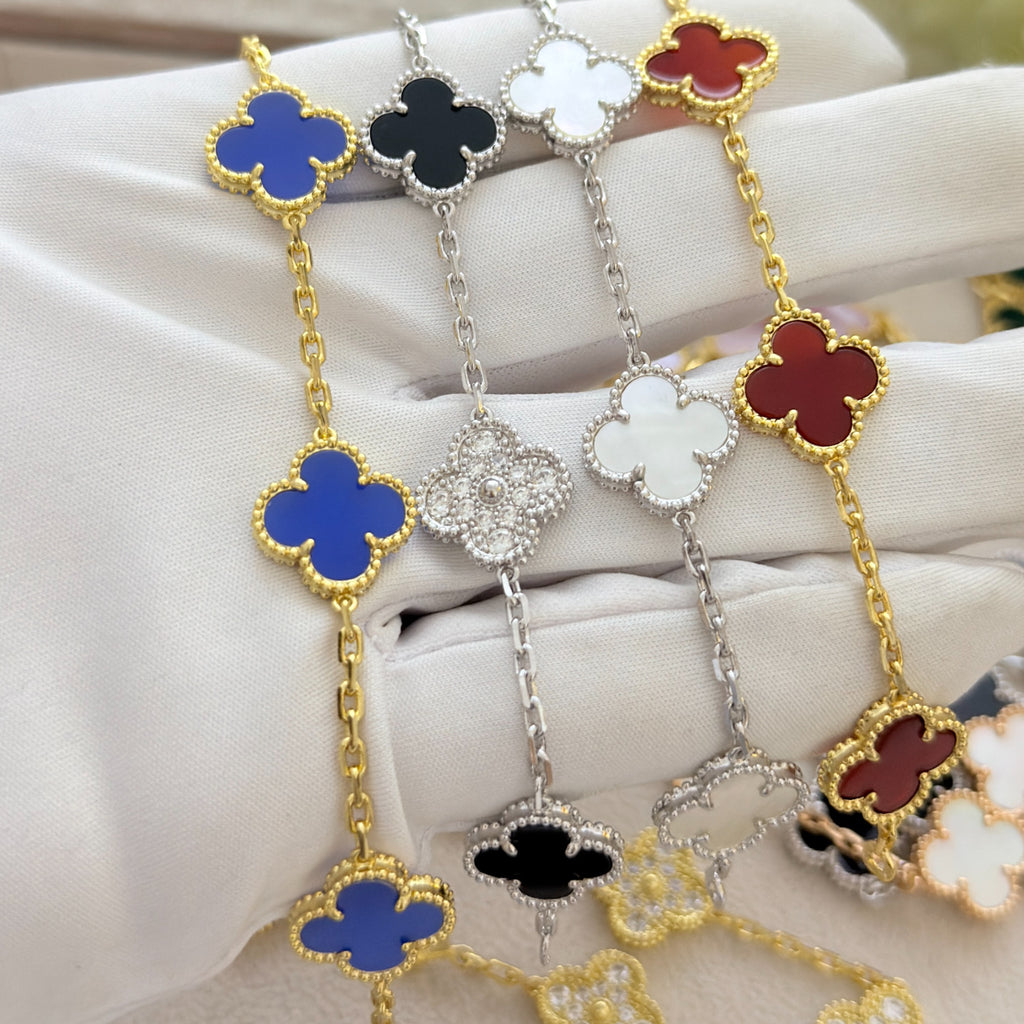Classic Clover Bracelet – High-End CNC Clasp with Natural Stone Options