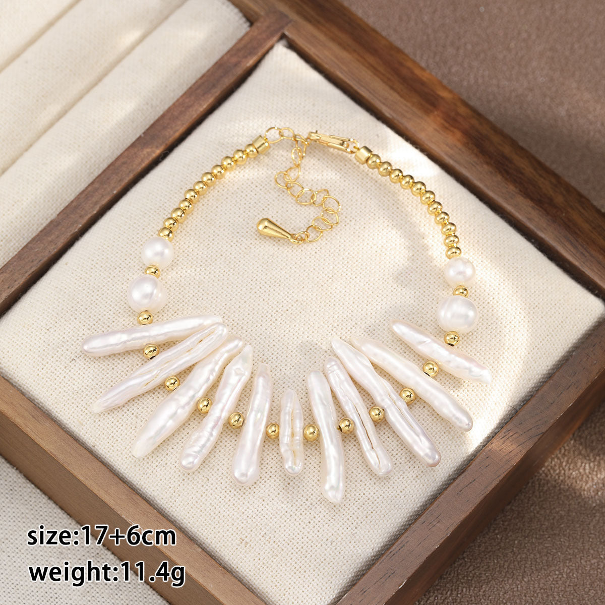 Mixed Material Pearl Bracelet – Freshwater Pearl, Natural Stone & 18K Gold