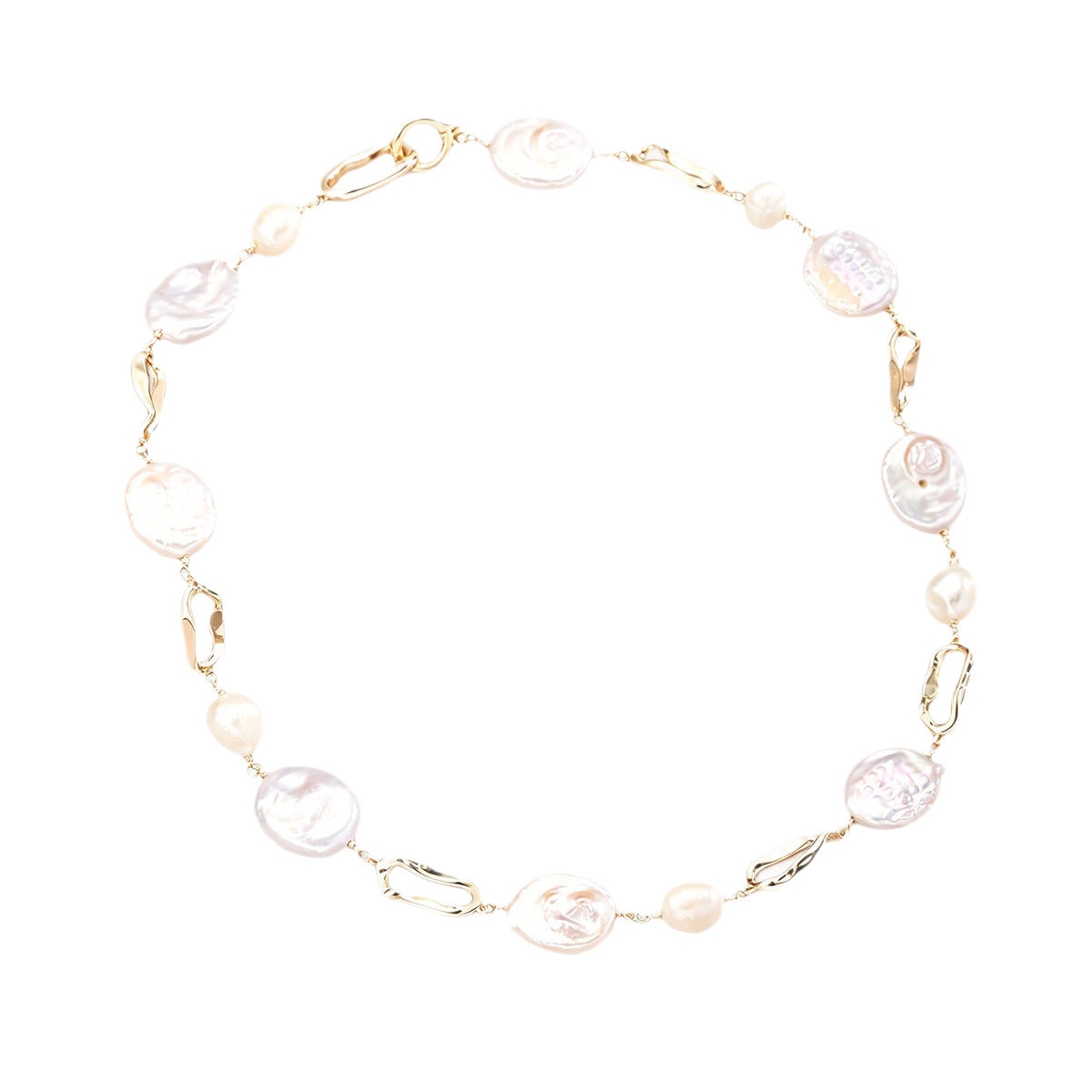 Unique Baroque Pearl Set – Irregular Pearl Necklace & Bracelet for Women