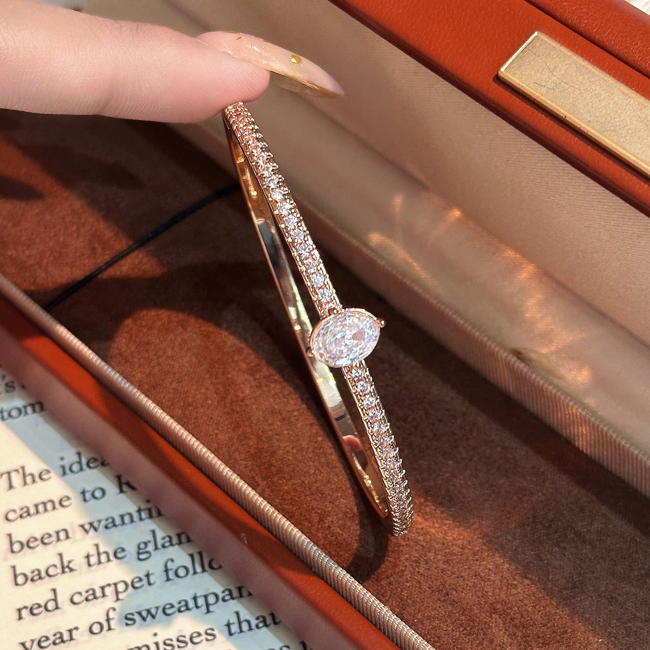 Luxury Brushed Pavé Bracelets – 58 Styles, Champagne Gold