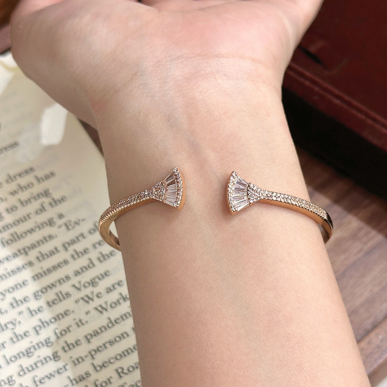 Luxury Brushed Pavé Bracelets – 58 Styles, Champagne Gold