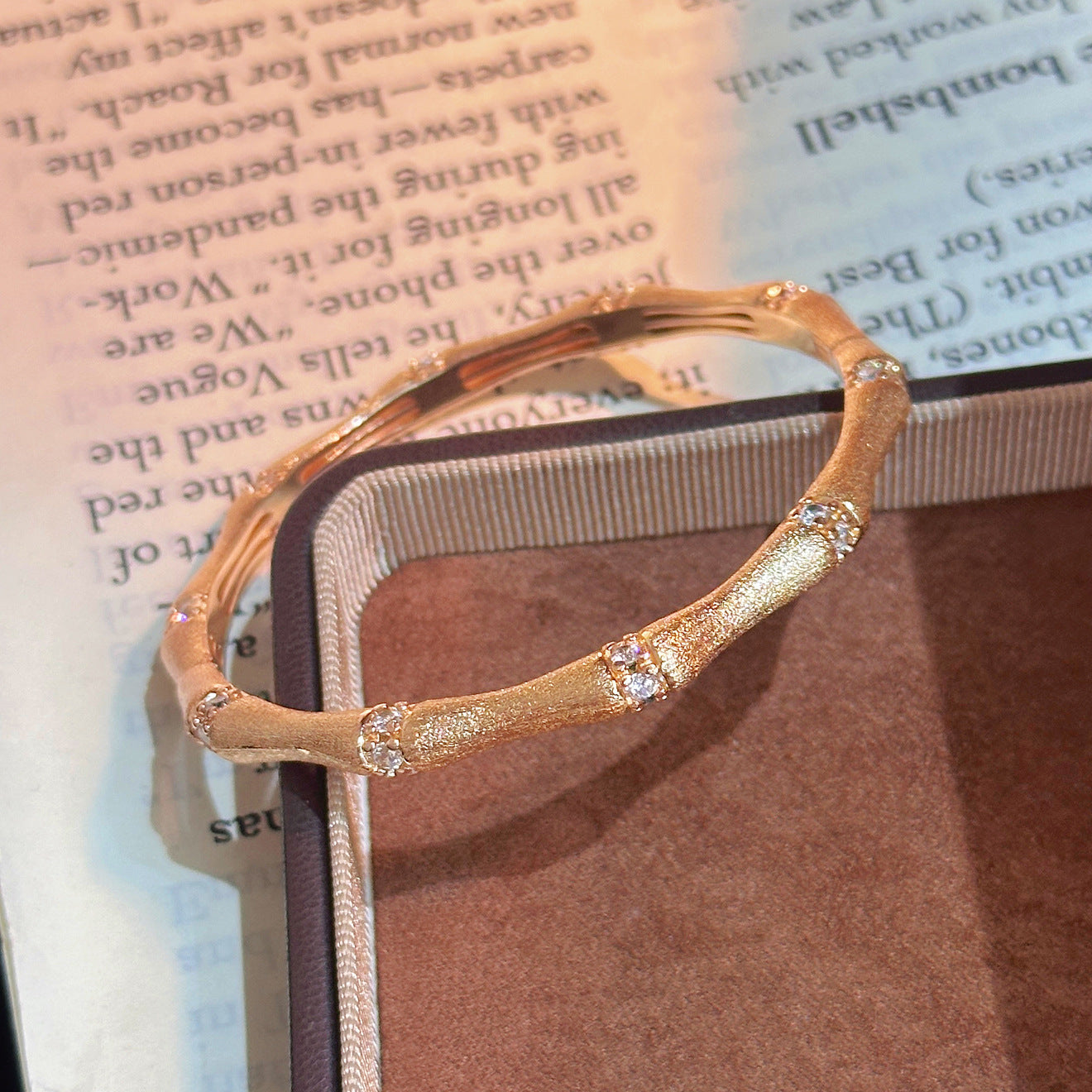 Luxury Brushed Pavé Bracelets – 58 Styles, Champagne Gold