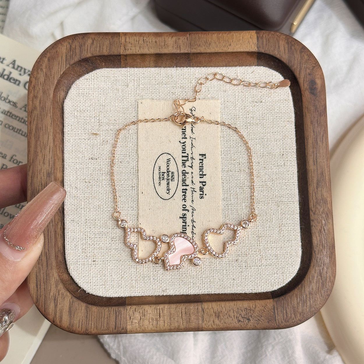 Luxury Brushed Pavé Bracelets – 58 Styles, Champagne Gold