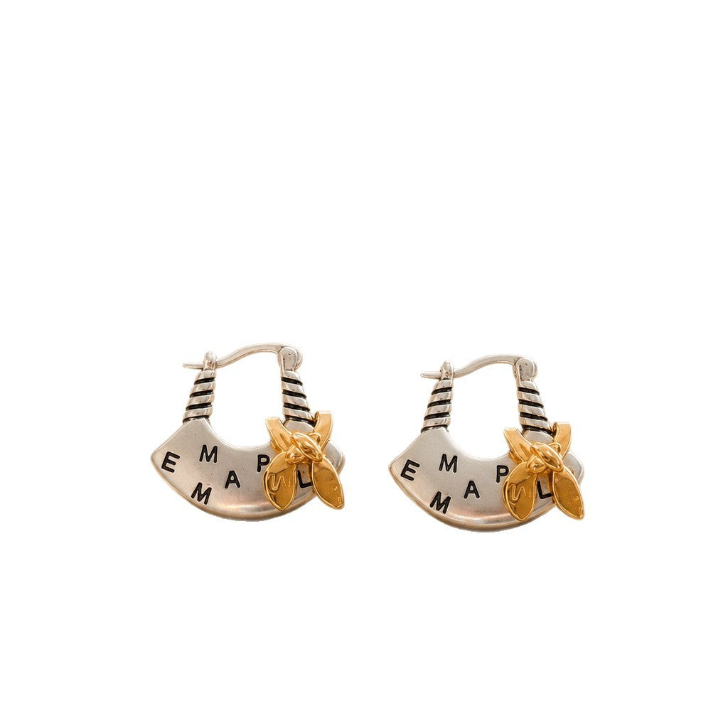 Small Fragrance Style Bow Earrings – Retro Gold/Silver Tone for Everyday Elegance