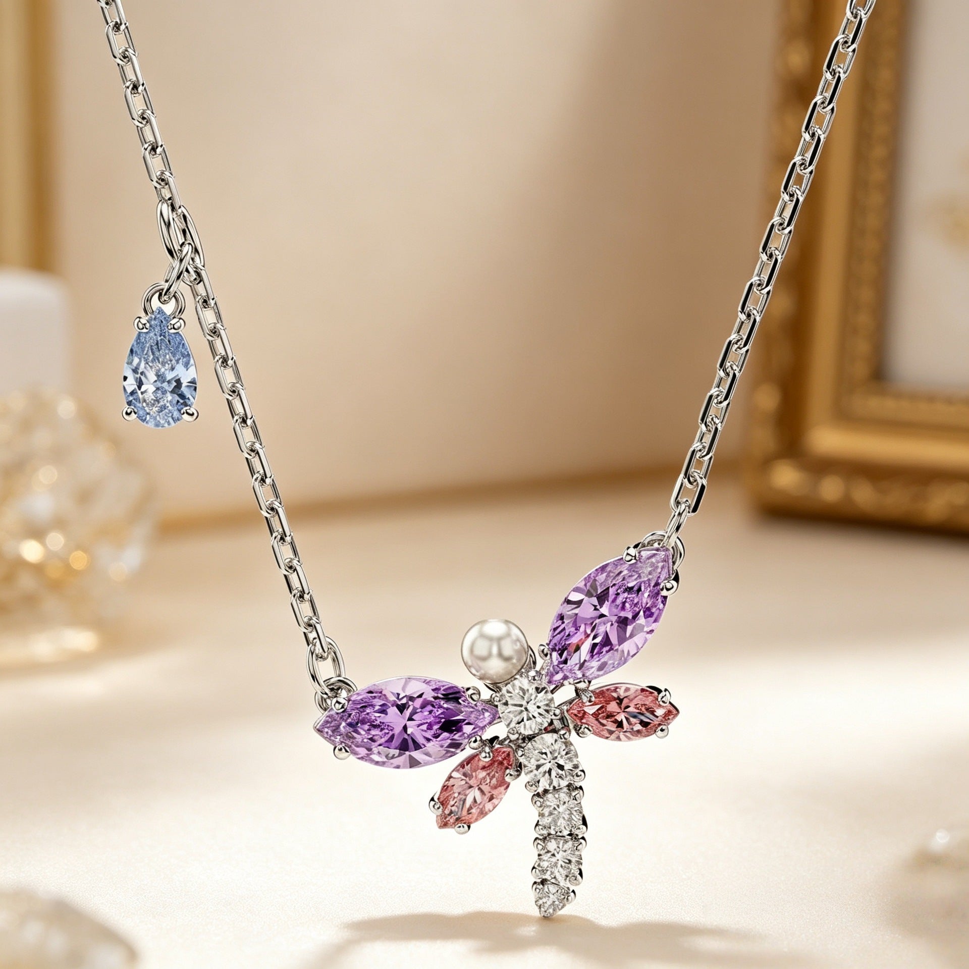 Unique Dragonfly Jewelry Set – Crystal Accessories for Special Occasions