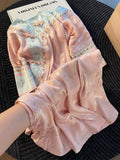 Pink Sweet Chinese-Style Sleep Dress – Short Sleeve, Floral Jacquard, S-3XL