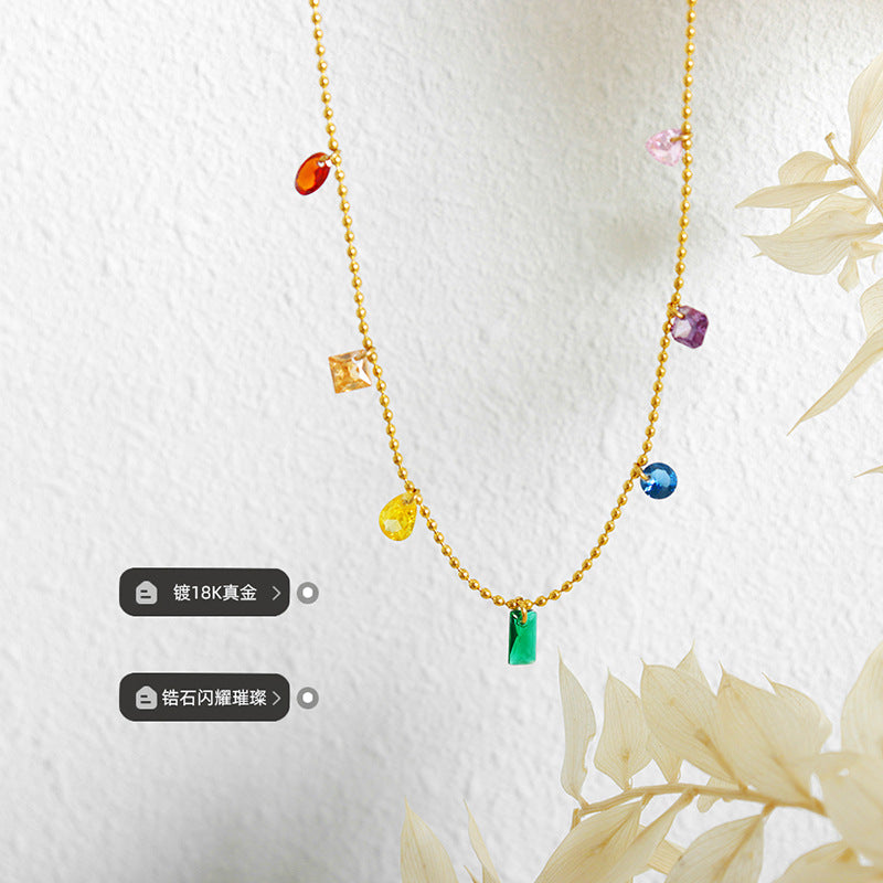 Midsummer Rainbow Pavé Bracelet & Necklace – 18k Gold Plated