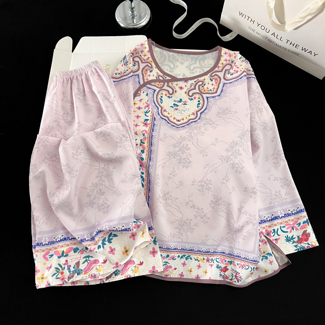 Korean-Chinese Palace Pajama Set – Vintage Court Style, M-XXL