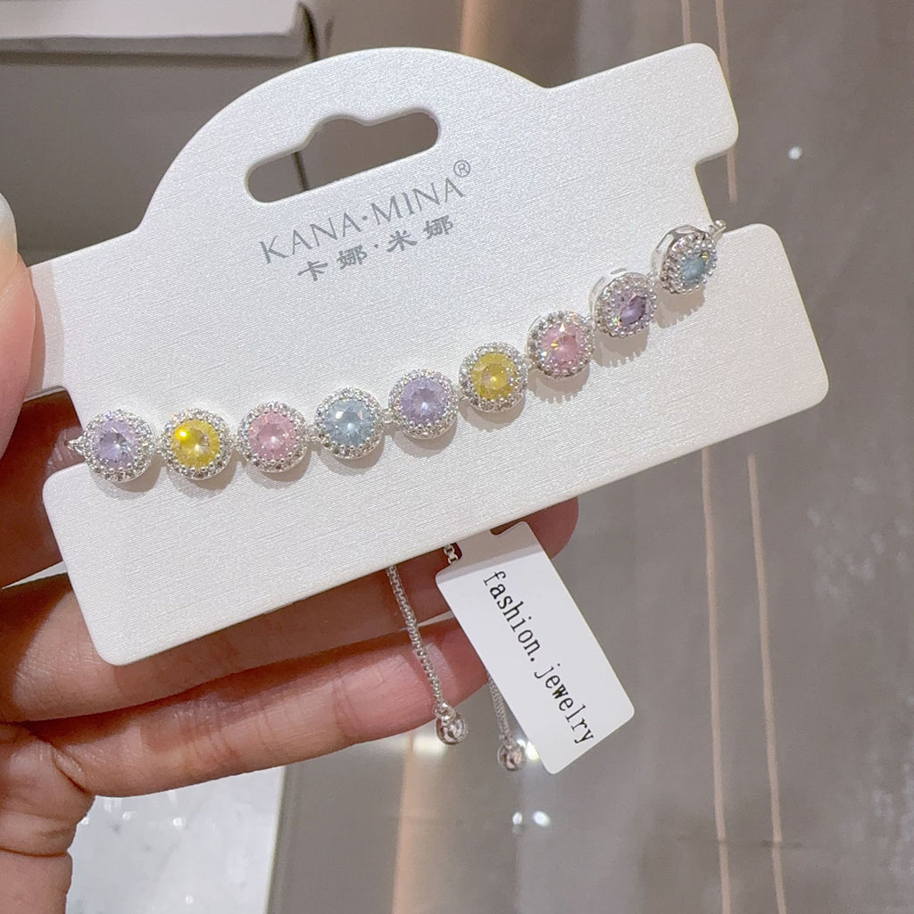 Color geometric fashion bracelet light luxury exquisite simple design bracelet jewelry