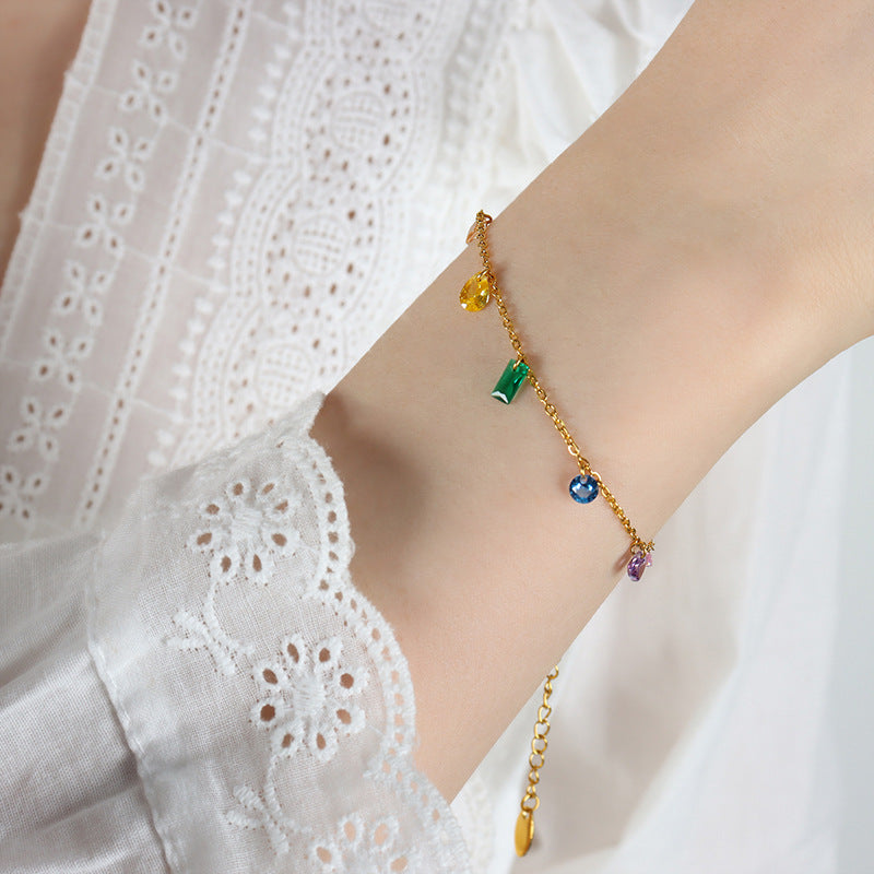 Midsummer Rainbow Pavé Bracelet & Necklace – 18k Gold Plated