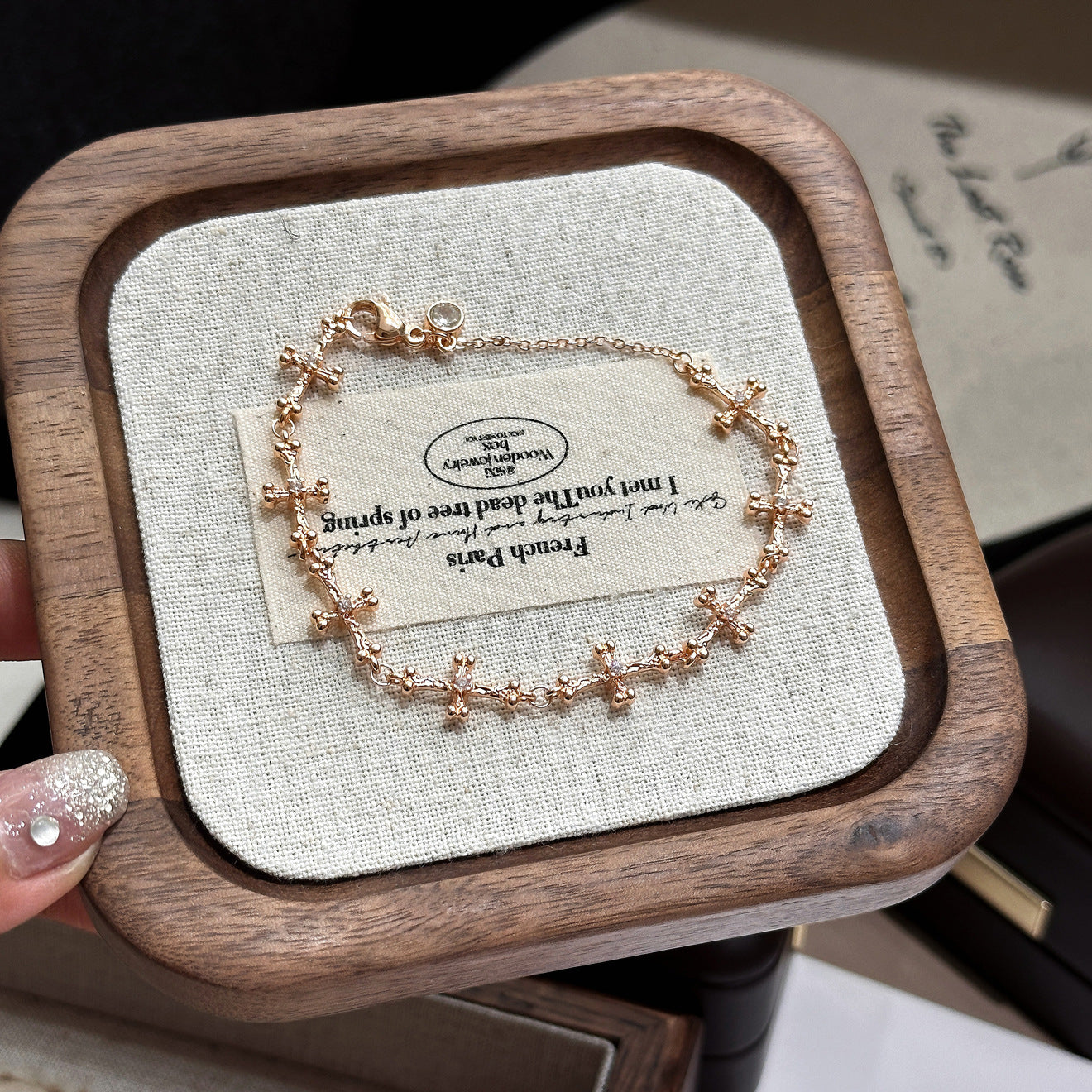 Luxury Brushed Pavé Bracelets – 58 Styles, Champagne Gold