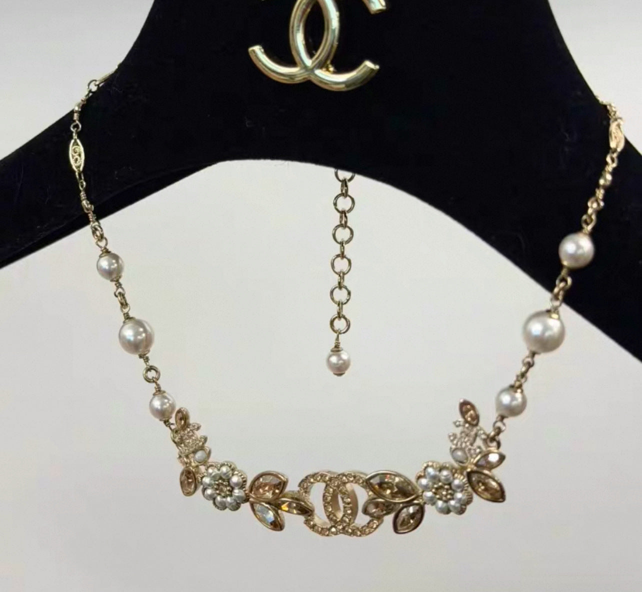 Bunny & Pearl Double‑C Jewelry – Necklace, Earrings, Bracelet