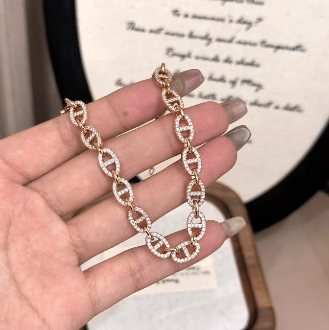 Luxury Brushed Pavé Bracelets – 58 Styles, Champagne Gold