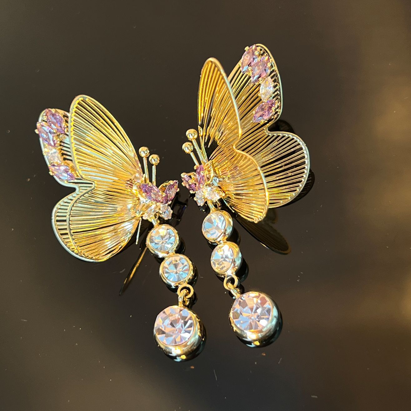 Summer Butterfly Studs – 925 Silver, Silver or Gold Tone