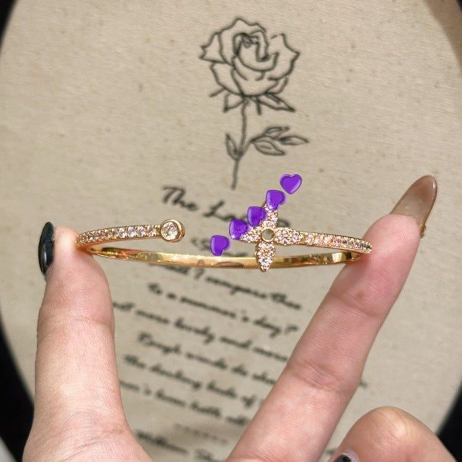 Luxury Brushed Pavé Bracelets – 58 Styles, Champagne Gold