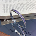 Purple Star Trail Bracelet Set – Full Pavé Cuff & Four-Leaf Clover Chain