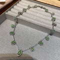 Italian Ice‑Cut Zirconia Set – Green Necklace & Earrings