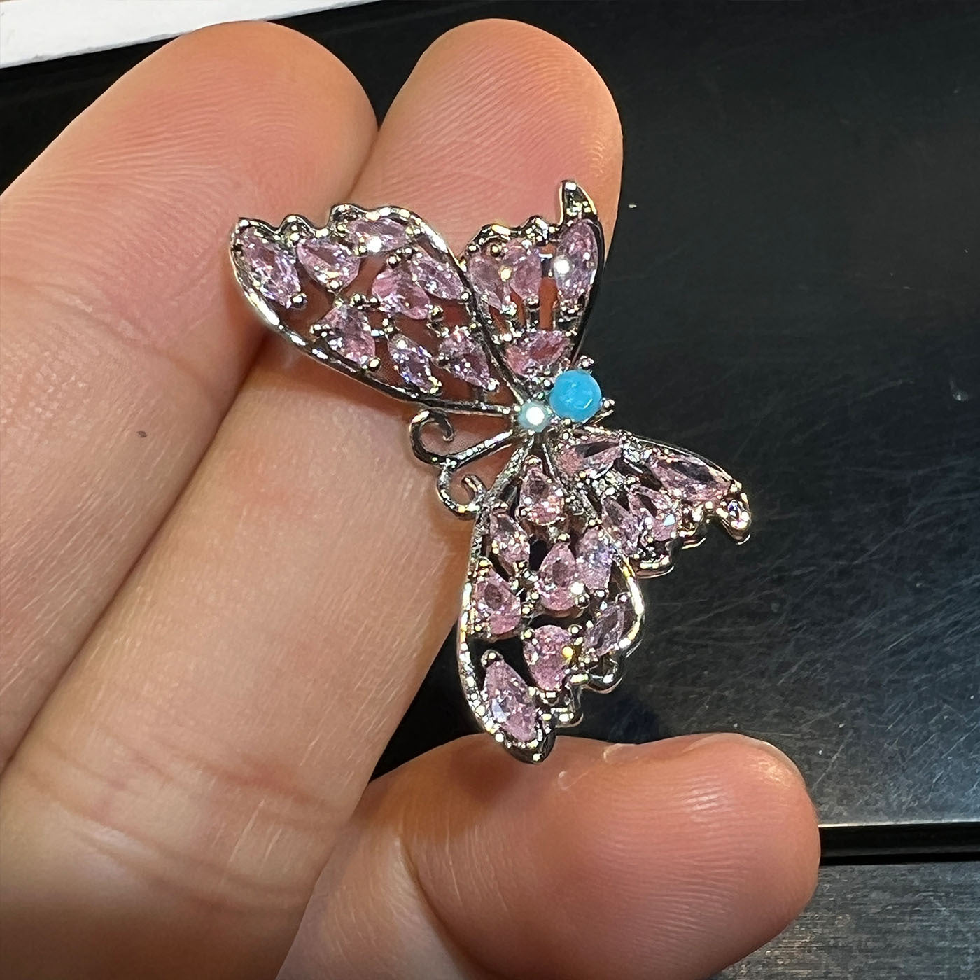Heavy Craftsmanship Butterfly Set – Full Zirconia Pavé in Gold Tone