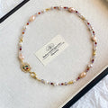 Romantic Vintage Rose Jewelry Set – Pearl Necklace & Earrings for Elegant Women